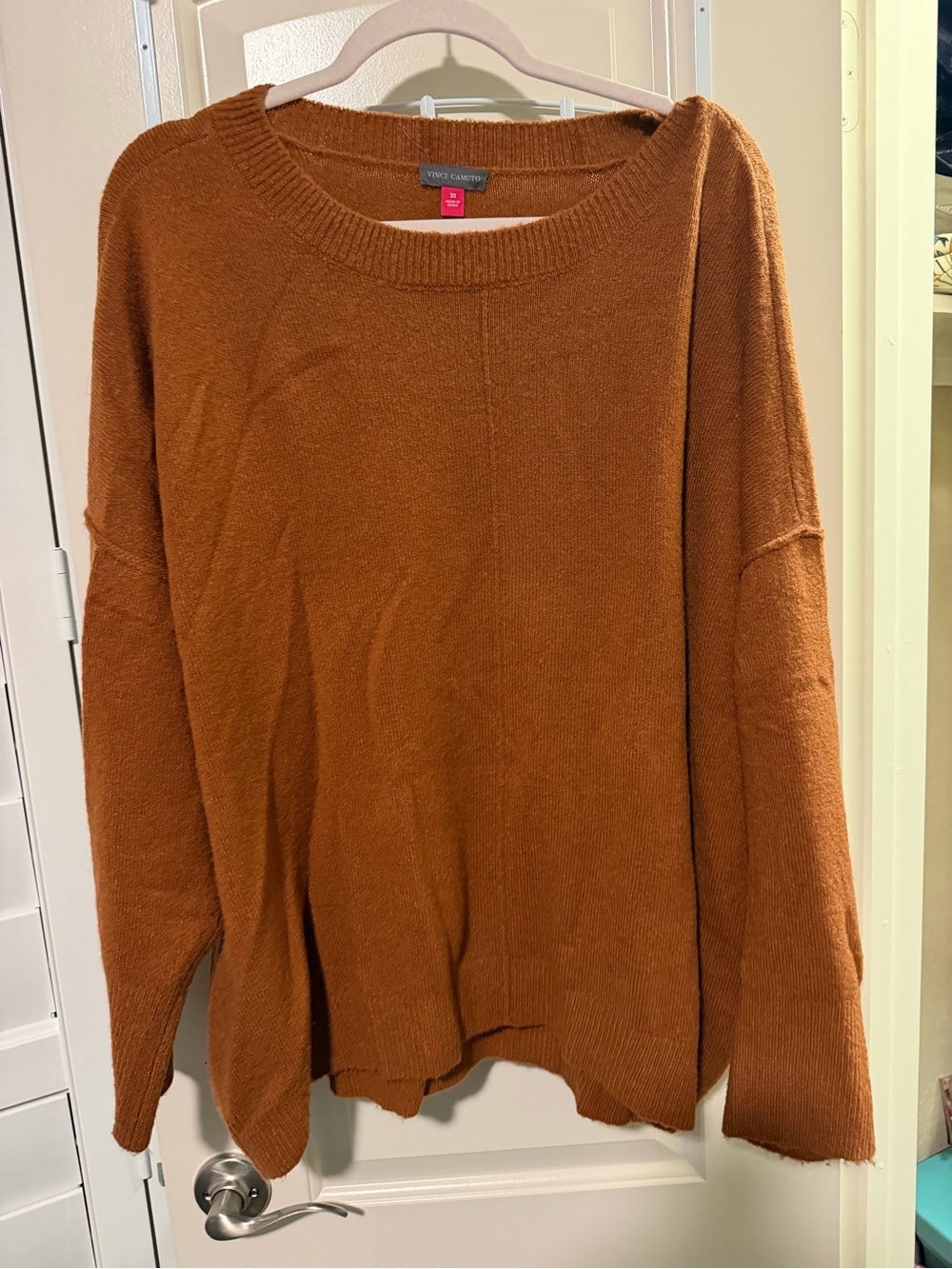 Vince Camuto Warm Rust Crewneck Sweater